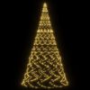 vidaXL Sapin de No&euml;l sur m&acirc;t de drapeau 3000 LED Blanc chaud 800 cm