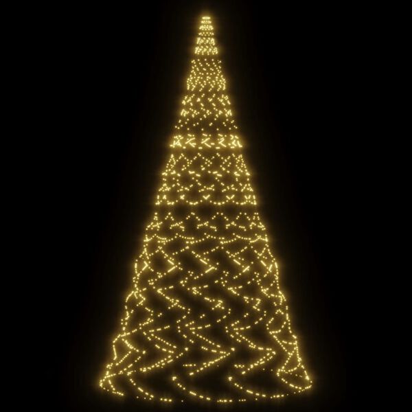 vidaXL Sapin de No&euml;l sur m&acirc;t de drapeau 3000 LED Blanc chaud 800 cm