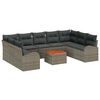 vidaXL Ensemble de canap&eacute; de jardin 10 pc Gris polyrotin