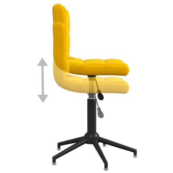 vidaXL Chaise pivotante de salle &agrave; manger Jaune moutarde Velours