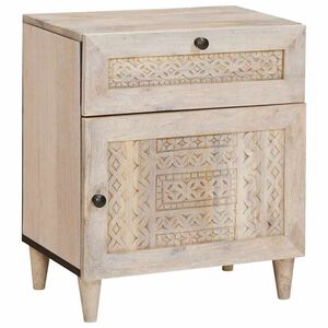 vidaXL Cabinet de chevet Beige 50 x 33 x 60 cm Bois d'acacia massif
