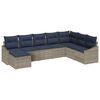 vidaXL Ensemble de canap&eacute; de jardin 8 pcs Gris et marine polyrotin