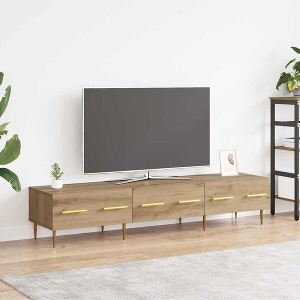 vidaXL Meuble TV Ch&ecirc;ne artisanal 150 x 36 x 30 cm Bois d'ing&eacute;nierie