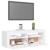 vidaXL Meuble TV avec lumières LED blanc 120x35x40 cm