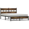 vidaXL Cadre de lit en m&eacute;tal sans matelas ch&ecirc;ne fum&eacute; 150x200 cm