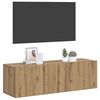 vidaXL Meuble TV mural chêne artisanal 80x30x30 cm bois d'ingénierie