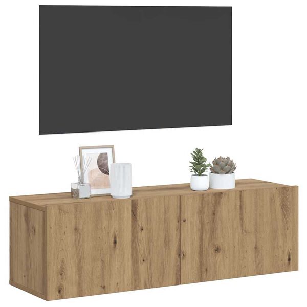 vidaXL Meuble TV mural chêne artisanal 80x30x30 cm bois d'ingénierie