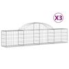 vidaXL Paniers &agrave; gabions arqu&eacute;s 3 pcs 200x30x40/60 cm Fer galvanis&eacute;