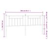 vidaXL T&ecirc;te de lit m&eacute;tal blanc 200 cm