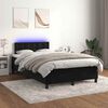 vidaXL Sommier &agrave; lattes de lit et matelas LED noir 120x190 cm velours