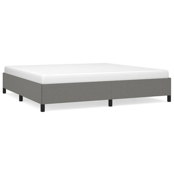vidaXL Cadre de lit sans matelas gris foncé 200x200 cm tissu
