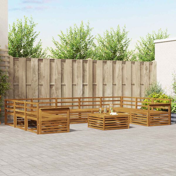 vidaXL Ensembles de canap&eacute;s 10 pcs Naturel Bois d'Acacia Massif