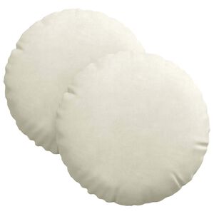 vidaXL Coussins de si&egrave;ge 2 pc Velours Cr&egrave;me &Oslash;30 x 13 cm