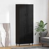 vidaXL Haut Armoire 2 pcs Ch&ecirc;ne noir Bois Agglom&eacute;r&eacute; et Verre