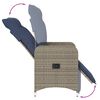 vidaXL Chaise de jardin inclinable avec coussins en r&eacute;sine tress&eacute;e grise