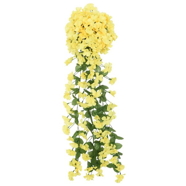 vidaXL Guirlandes de fleurs de Noël 3 pcs jaune 85 cm