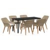 vidaXL Ensemble de salle &agrave; manger pour jardin 7 pc Beige polyrotin