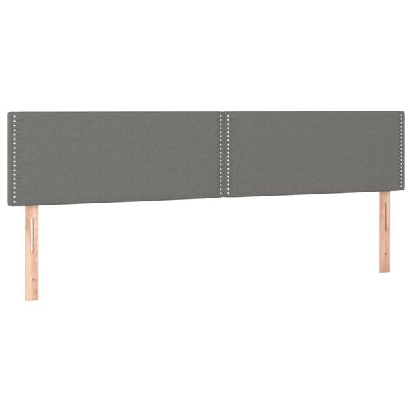 vidaXL T&ecirc;tes de lit Gris fonc&eacute; 160x5x78/88 cm Tissu