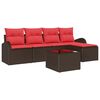 vidaXL Ensemble de canap&eacute; de jardin Marron polyrotin