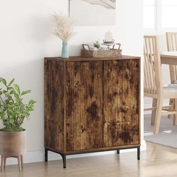 vidaXL Buffet Ch&ecirc;ne fum&eacute; 69,5 x 33 x 82 cm Bois d'ing&eacute;nierie