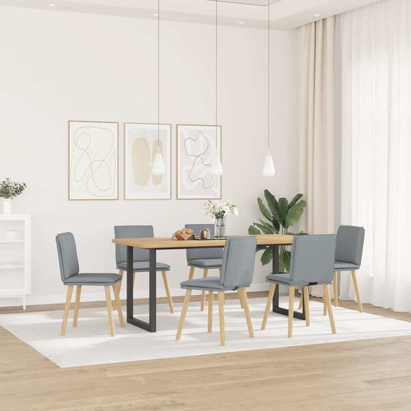 vidaXL Chaises &agrave; manger lot de 6 gris clair tissu