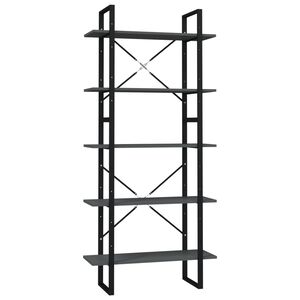 vidaXL Biblioth&egrave;que &agrave; 5 niveaux Gris 80x30x175 cm Bois d'ing&eacute;nierie