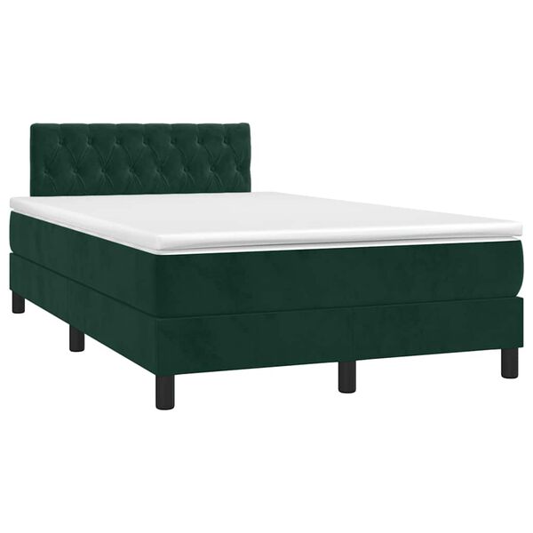 vidaXL Sommier &agrave; lattes de lit avec matelas vert fonc&eacute; 120x190 cm