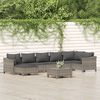 vidaXL Salon de jardin 8 pcs avec coussins Gris Résine tressée