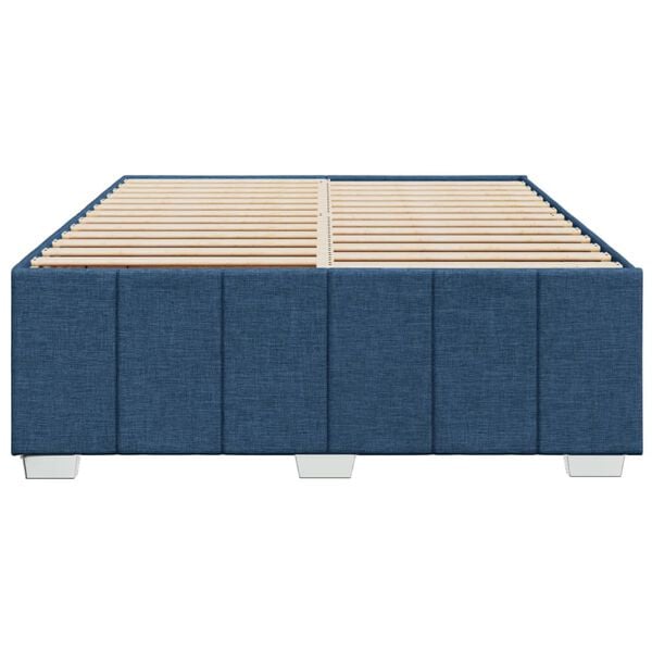 vidaXL Cadre de lit sans matelas bleu 160x200 cm tissu