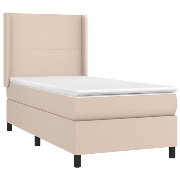 vidaXL Sommier à lattes de lit avec matelas Cappuccino 90x190 cm