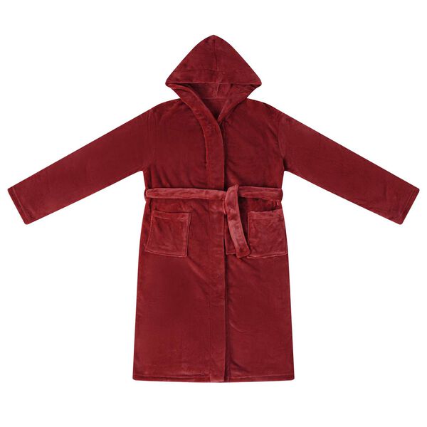 vidaXL Peignoir avec capuche Rouge Bordeaux s Flanelle