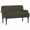 vidaXL Canap&eacute; love seat avec capitonnage en boutons Vert arm&eacute;e