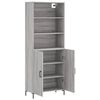 vidaXL Buffet haut Sonoma gris 69,5x34x180 cm Bois d'ing&eacute;nierie