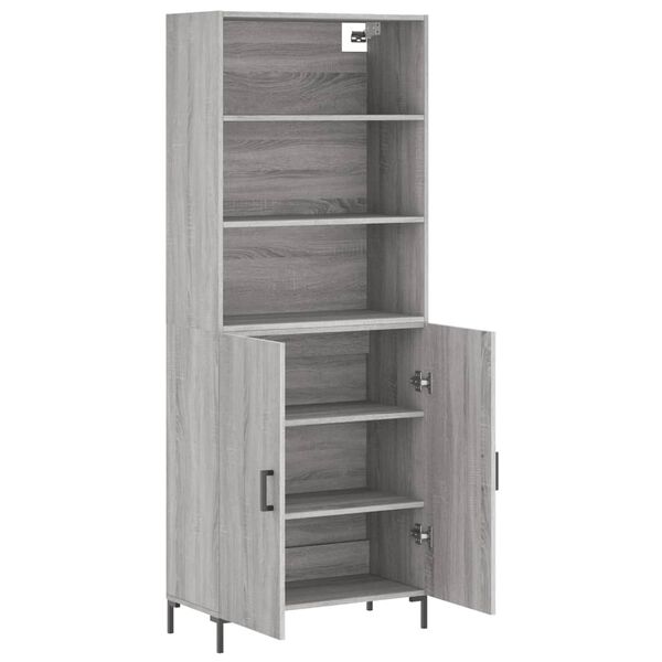 vidaXL Buffet haut Sonoma gris 69,5x34x180 cm Bois d'ing&eacute;nierie