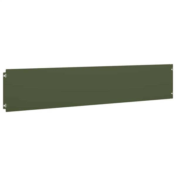 vidaXL Bordures pelouse 10pcs vert olive 20x103cm acier lamin&eacute; &agrave; froid