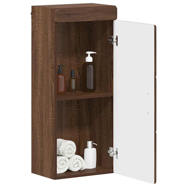 vidaXL Armoire murale de salle de bain avec &eacute;tag&egrave;re TULUM Ch&ecirc;ne brun