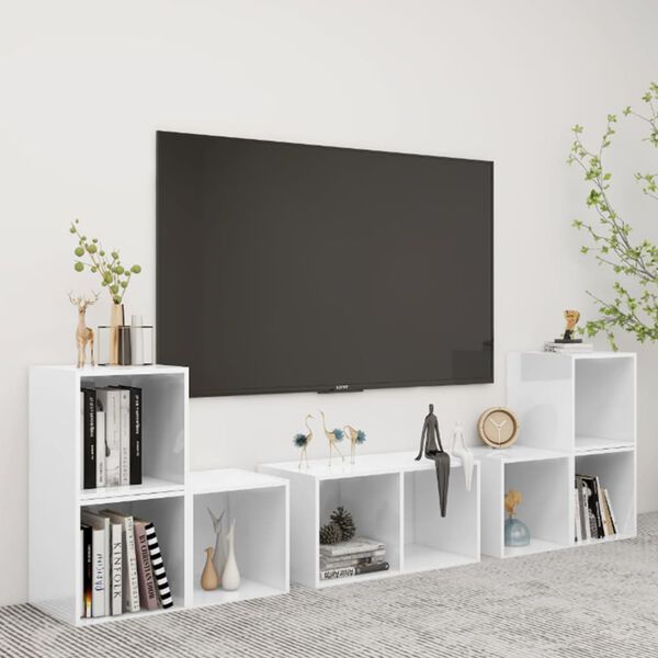 vidaXL Ensemble de meubles TV 6 pcs Blanc Bois d'ingénierie