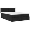 vidaXL Lit ottoman avec matelas noir 140x190 cm tissu