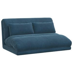 vidaXL Fauteuil de sol ajustable Bleu Velours