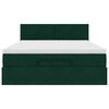 vidaXL Cadre de lit ottoman avec matelas vert fonc&eacute; 140x200 cm velours