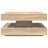 vidaXL Table basse rotative &agrave; 360 degr&eacute;s ch&ecirc;ne sonoma 70x70x34,5 cm