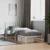vidaXL Cadre de lit métal sans matelas avec tête de lit blanc 80x200cm