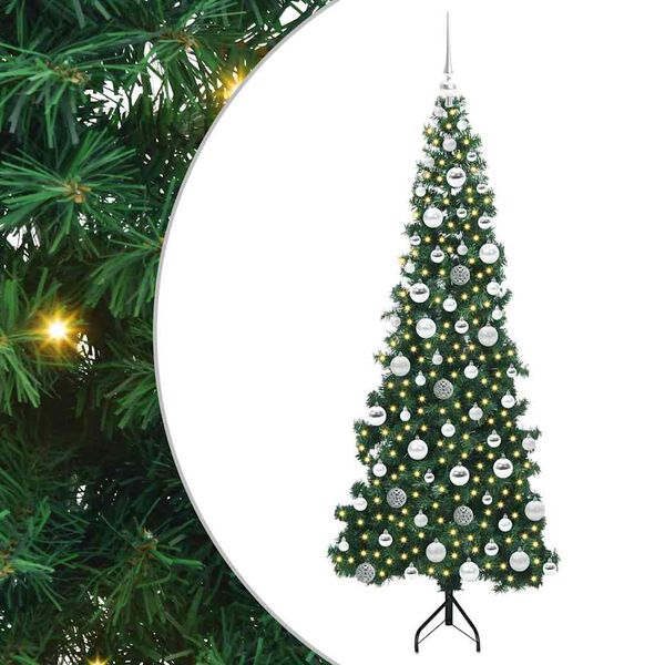 vidaXL Arbre de No&euml;l artificiel d'angle Vert 180 cm PVC et m&eacute;tal