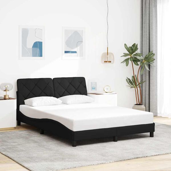 vidaXL Cadre de lit sans matelas noir 120x200 cm tissu