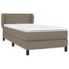 vidaXL Sommier &agrave; lattes de lit avec matelas Taupe 80x200 cm Tissu