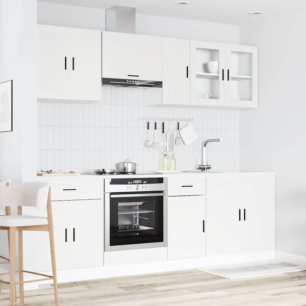 vidaXL Ensemble de 8 meubles de cuisine "Porto" en bois d'ingénierie blanc