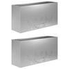 vidaXL Cache-pot de jardin 2 pc Argent&eacute; 100 x 20 x 49 cm