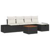 vidaXL Ensemble de canap&eacute; de jardin 6 pc Noir polyrotin