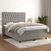 vidaXL Sommier &agrave; lattes de lit et matelas Gris clair 140x190cm Velours