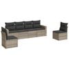 vidaXL Salon de jardin 6 pcs avec coussins gris clair r&eacute;sine tress&eacute;e